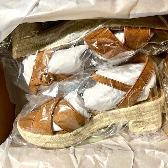 J.Crew Platform Espadrille Heeled Sandals in Warm Chicory Suede Size 7.5 NWB - Picture 11 of 16